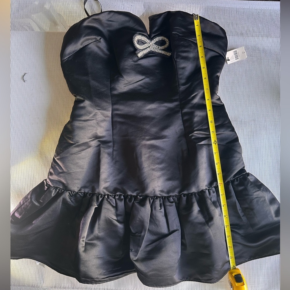 New Dress Maeve by Anthropologie Black Strapless with Bow Detail Medium - Picture 2 of 13